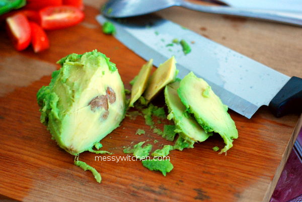 Cutting Defrosted Avocado